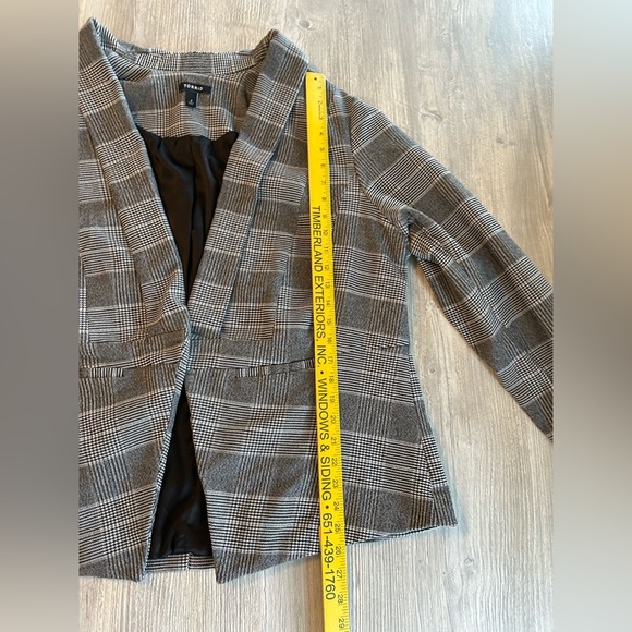 Torrid Black Plaid Houndstooth Cutaway Stretch Blazer Torrid Size 4 = US 4X 26W. - Picture 13 of 15